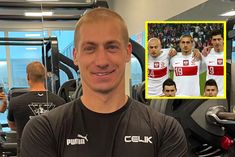Piotr Celeban na siłowni i w koszulce reprezentacji Polski