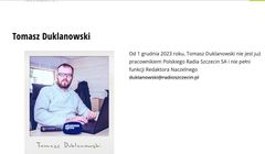Komunikat Radia Szczecin o Tomaszu Duklanowskim usunięty. Prezes: niekoniecznie fortunny