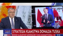 Donald Tusk w ciągu roku w "Wiadomościach" 33 razy w czerwonej poświacie, z celownikiem na piersiach