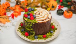 Tort pień drzewa z kremem czekoladowym. Bajkowy, leśny tort, którym zachwycisz swoim gości