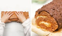 Rolada Snickers z kajmakiem, orzeszkami i czekoladą. Rozkoszny deser idealny do kawy