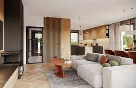 Projekt gotowy Bergen 110 - parterowy dom o powierzchni 110,80 m², z dachem w stylu "kopertowy" - zdjęcie 1
