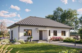 Projekt gotowy Bergen 110 - parterowy dom o powierzchni 110,80 m², z dachem w stylu "kopertowy" - zdjęcie 1