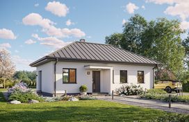 Projekt gotowy Bergen 70 - parterowy dom o powierzchni 72,05 m², z dachem w stylu "kopertowy" - zdjęcie 1