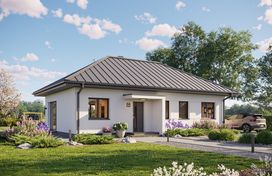 Projekt gotowy Bergen 90 - parterowy dom o powierzchni 90,83 m², z dachem w stylu "kopertowy" - zdjęcie 1