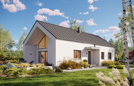 Projekt gotowy Malmo 110 plus - parterowy dom o powierzchni 110,80 m², z dachem w stylu "dwuspadowy" - zdjęcie 1