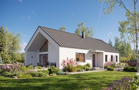 Projekt gotowy Malmo 130 plus - parterowy dom o powierzchni 130,40 m², z dachem w stylu "dwuspadowy" - zdjęcie 1