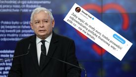 Jarosław Kaczyński apelujący o deklarację ws. euro i odpowiedź Donalda Tuska