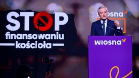 Robert Biedroń podczas konwencji Wiosny w Warszawie