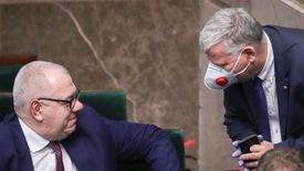 Wicepremier i minister aktywów państwowych Jacek Sasin i poseł Marek Suski.