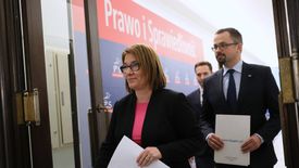 Rzecznik PiS Beata Mazurek i poseł Marcin Horała