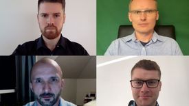 Założyciele Versum i Booksy. Na górze Sebastian Maśka i Stefan Batory, poniżej Konrad Howard i Paweł Kantyka.