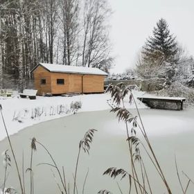 Domek z stawem w lesie SAUNA (BALIA)