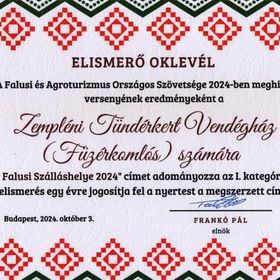 Zempléni Tündérkert Vendégház*** Füzérkomlós