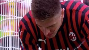 Serie A: AC Milan - Brescia. Krzysztof Piątek ucierpiał w walce o piłkę. Polała się krew