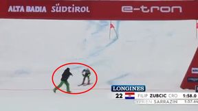 Alpejski Puchar Świata. Centymetry od tragedii. Zubcić prawie wjechał w pracownika (wideo)