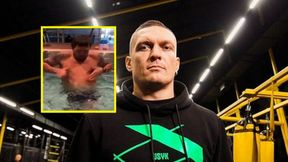 Wszedł do basenu i... Usyk zakpił z Fury'ego