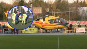 Dramatyczne chwile podczas meczu IV ligi. Na boisku musiał lądować helikopter