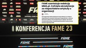 Fame MMA odebrało akredytację polskiej redakcji. Mamy wyjaśnienia