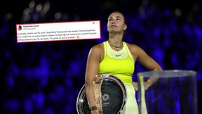 Krótki wpis. Sabalenka odezwała się po Australian Open