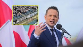 Tuż za bramką. Taki transparent pojawił się na stadionie Lecha