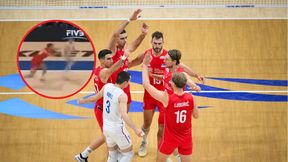 Niecodzienna scena na MŚ. Siatkarz wypchnięty z parkietu