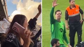 Szczęsny pozdrawia bliskich, Marina skacze z radości! Rodzinne emocje na meczu Barcelony