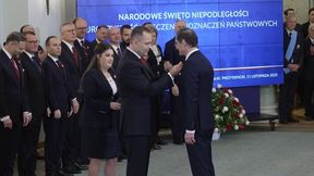 Przemysław Babiarz w Pałacu Prezydenckim. Został odznaczony
