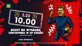 Max wraca do gry! Kurs 10.00 na wygraną Verstappena w Katarze