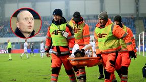 Piłkarz Lecha został zniesiony na noszach. "Wiemy, że chodzi o kolano"