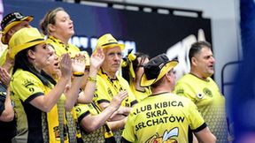 Kibice na trybunach podczas meczu PGE Skra Bełchatów - Dukla Liberec (galeria)