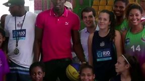 Usain Bolt w brazylijskiej faweli