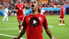 Mundial 2018. Peru - Dania: gol Poulsena (TVP Sport)