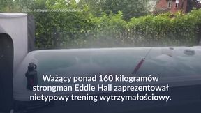 #dziejesiewsporcie: nietypowy trening strongmana. Pływał pod prąd w domowym basenie