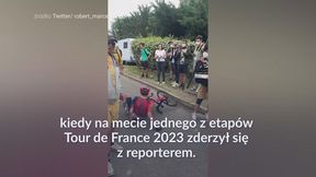 #dziejesiewsporcie: kraksa na mecie. Kolarz zderzył się z reporterem