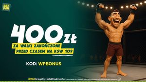 Nawet 400 złotych za walki zakończone przed czasem na KSW 109 od BETFAN