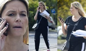 Zaaferowana Odeta Moro załatwia sprawy na mieście dwa tygodnie po porodzie