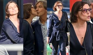 Rozanielona Ilona Montana kupuje papier toaletowy w towarzystwie męża i fotoreporterów