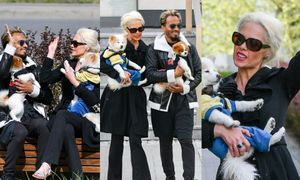 Zakochani Iwona i Reggie z "Żon Hollywood" spacerują ulicami Warszawy z psami na rękach