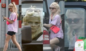 Naburmuszona Margaret bez makijażu parkuje na kopercie