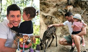 Robert Lewandowski pokazuje Klarci jelonka w hiszpańskim rezerwacie przyrody: "Bambi!"