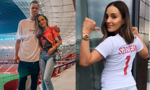 Podekscytowana Marina Łuczenko na stadionie: "Pierwszy raz w życiu oglądałam mecz reprezentacji Polski z trybun z mężem"
