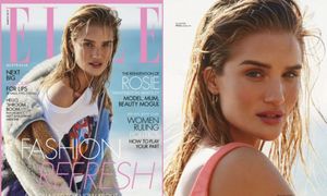 Przemoczona Rosie Huntington-Whiteley zgrywa surferkę w sesji dla "Elle"