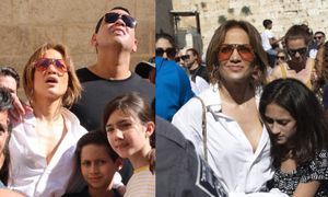 Uduchowiona Jennifer Lopez zwiedza Jerozolimę w rozpiętej koszuli (FOTO)