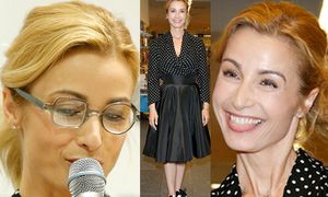 Roześmiana Brodzik w dziwnych okularach czyta dalsze losy "Magdy M."! (ZDJĘCIA)