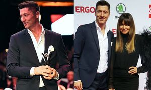 Lewandowski GWIAZDĄ ROKU dziennika "Bild"! Na gali Ania przyciągała spojrzenia pierzastym rękawem