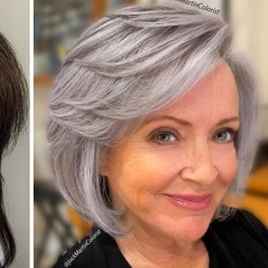 21 kobiet stawiających na naturalność. Fryzjer przywrócił blask ich siwym włosom