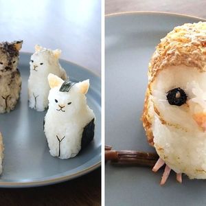 17 uroczych postaci i zwierząt zrobionych z lepkiego ryżu. Japońskie onigiri przypominające rzeźby
