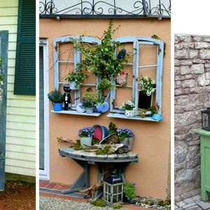 17 pomysłów na twórcze przerobienie starych drzwi i okien. Wykonane z nich ogrodowe dekoracje wyglądają nieziemsko