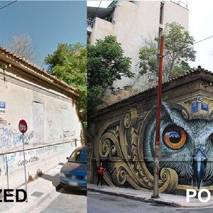 10 zdjęć przed i po, które pokazują, jak bardzo graffiti może zmienić wygląd ulicznych budynków